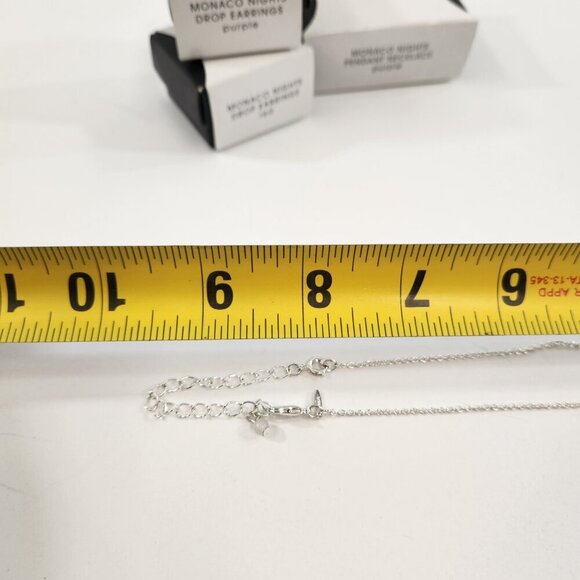 Avon Monaco Nights Drop Earrings Pendant Necklace Gift Sets Purple & Red NEW - Picture 14 of 15